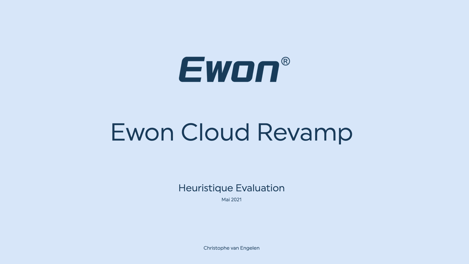 Couverture de l'évaluation heuristique Ewon Cloud Revamp, mai 2021.
