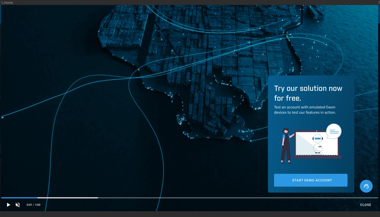 Écran du compte de démonstration avec machines émulées.